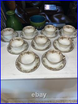 8 Noritake Fine China GOLD CHRISTMAS BALL CUPS & SAUCERS Sets