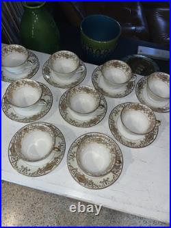 8 Noritake Fine China GOLD CHRISTMAS BALL CUPS & SAUCERS Sets
