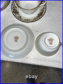 8 Noritake Fine China GOLD CHRISTMAS BALL CUPS & SAUCERS Sets