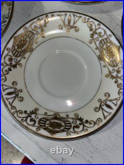 8 Noritake Fine China GOLD CHRISTMAS BALL CUPS & SAUCERS Sets