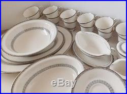 92 Pieces 12 Place Settings, 7055 Burgundy by Noritake, Vintage China Dinner Set