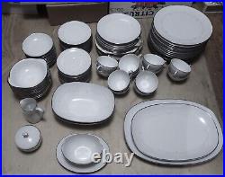 94 Pieces Noritake Whitebrook China 12 Place Settings Plus Serving Dishes