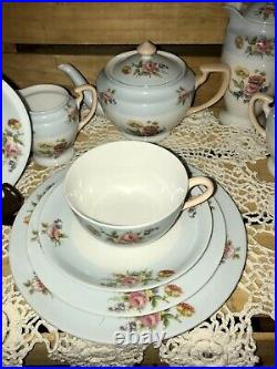 9 Pcs Tea Service & Breakfast Set Noritake Morimura China Blue/white Flowe