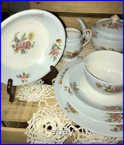 9 Pcs Tea Service & Breakfast Set Noritake Morimura China Blue/white Flowe