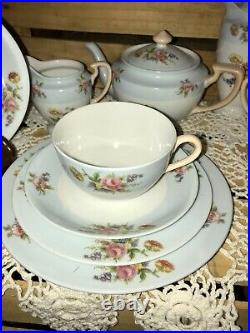 9 Pcs Tea Service & Breakfast Set Noritake Morimura China Blue/white Flowe