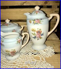 9 Pcs Tea Service & Breakfast Set Noritake Morimura China Blue/white Flowe