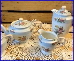 9 Pcs Tea Service & Breakfast Set Noritake Morimura China Blue/white Flowe