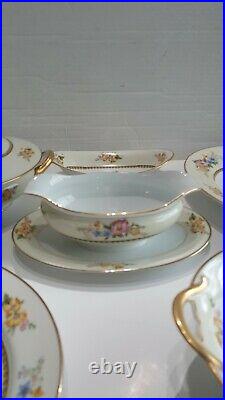 ANTIQUE 1921 Noritake Wildfleur China 7 Piece Multicolor Floral Serving Set