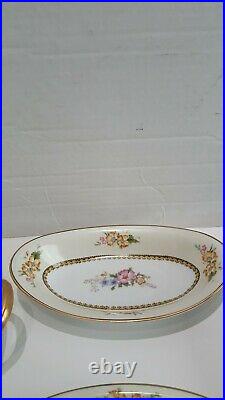 ANTIQUE 1921 Noritake Wildfleur China 7 Piece Multicolor Floral Serving Set