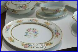 ANTIQUE 1921 Noritake Wildfleur China 7 Piece Multicolor Floral Serving Set