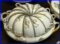 ANTIQUE Noritake China set Romance Pattern Blue and Yellow Huge set 101 Pieces