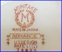 ANTIQUE Noritake China set Romance Pattern Blue and Yellow Huge set 101 Pieces