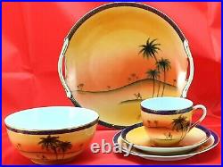 ART DECO NORITAKE KOKURA CHINA 20 PIECE TEA SET with a Camel/Desert Pattern