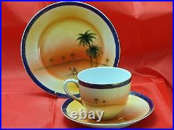 ART DECO NORITAKE KOKURA CHINA 20 PIECE TEA SET with a Camel/Desert Pattern