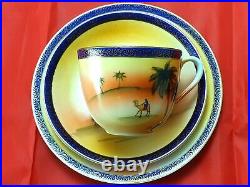 ART DECO NORITAKE KOKURA CHINA 20 PIECE TEA SET with a Camel/Desert Pattern