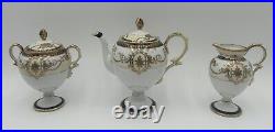 Antique 1920's Art Deco NORITAKE/MORIMURA 3-Piece Tea Set/Creamer/Sugar
