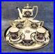 Antique 6-Piece Noritake Hand Painted Cobalt Pheasant Demitasse Coffee Set u-11H