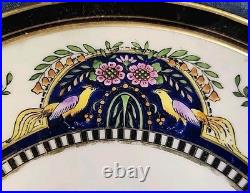 Antique 6-Piece Noritake Hand Painted Cobalt Pheasant Demitasse Coffee Set u-11H