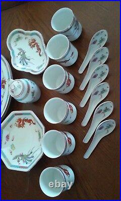 Antique China Set Dragons Phoenix Clouds Lotus 37 pc RARE DESIGN RC Noritake