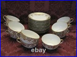 Antique Noritake 175 Christmas Ball China Cups and Saucers -Set of 11+ Nice