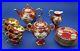 Antique Noritake Hand Painted Red and Gold Pedestal Tea Set