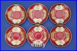 Antique Noritake Hand Painted Red and Gold Pedestal Tea Set