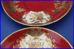 Antique Noritake Hand Painted Red and Gold Pedestal Tea Set