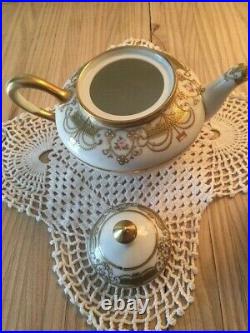 Antq Nippon Royal China 3 Pc Serving Set Tea Pot Creamer Sugar Bowl Hand Painted