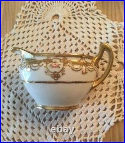 Antq Nippon Royal China 3 Pc Serving Set Tea Pot Creamer Sugar Bowl Hand Painted