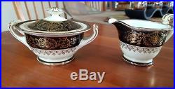 Beautiful Noritake China Tea set service 23 piece black ivory gold red M 1920's