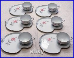 Beautiful Noritake Snack Plates With Cups & Teaset -6 Set. Made In JAPAN