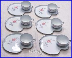 Beautiful Noritake Snack Plates With Cups & Teaset -6 Set. Made In JAPAN