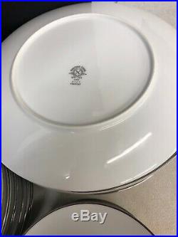 Brand New Noritake China Fremont White Platinum Trim 58 Pieces Set