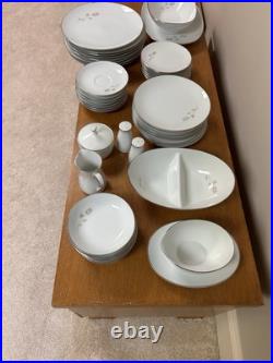 China-Noritake 6311 Pasadena Pink Rose/Silver Grey-48 pc-Beautiful Pattern