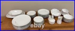 China-Noritake 6311 Pasadena Pink Rose/Silver Grey-48 pc-Beautiful Pattern