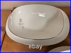 China-Noritake 6311 Pasadena Pink Rose/Silver Grey-48 pc-Beautiful Pattern