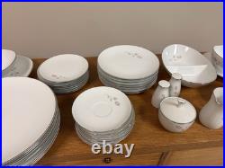 China-Noritake 6311 Pasadena Pink Rose/Silver Grey-48 pc-Beautiful Pattern