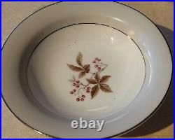 Collectible NORITAKE Porcelain China Gray & Cranberry Pink #5447 Service For 8