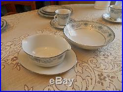 Contemporary China Noritake Blue Hill #2482 Set for 8 with 8 Serving Pieces 6-5