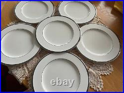 Dinner Plates'Sterling Tribute' by NORITAKE 10.5 set of 6, excellent, in case