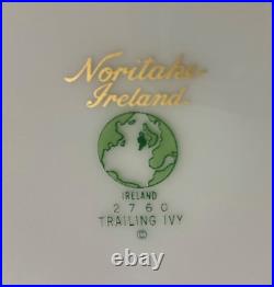 Dinner Set 58pcs Noritake Vintage Ireland Ivy Bone China #2760 Gold Trim Mint