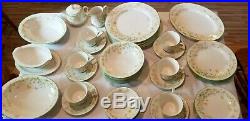 Dinner Set Noritake China Reverie 7191 Green Trim Lot (41 Pieces)