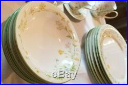 Dinner Set Noritake China Reverie 7191 Green Trim Lot (41 Pieces)