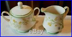 Dinner Set Noritake China Reverie 7191 Green Trim Lot (41 Pieces)