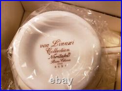 EXTREMELY RARE-Noritake Von Linnaei Collection Set Of 2 Cups & Saucers-NIB