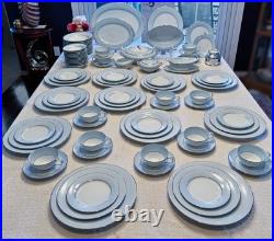 Elegantly Beautiful Noritake Bluedale 5533 Dinnerware Set. Complete 12 Setting