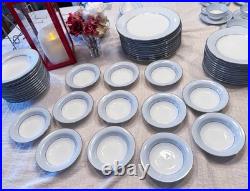 Elegantly Beautiful Noritake Bluedale 5533 Dinnerware Set. Complete 12 Setting