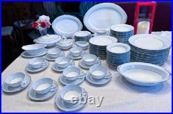 Elegantly Beautiful Noritake Bluedale 5533 Dinnerware Set. Complete 12 Setting