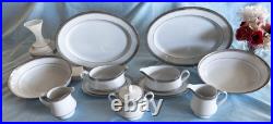 Elegantly Stunning Noritake Majestic Platinum Pattern 4291 Huge Dinnerware Set