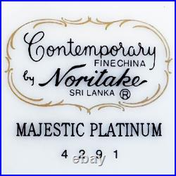 Elegantly Stunning Noritake Majestic Platinum Pattern 4291 Huge Dinnerware Set